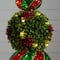 3ft. Pre-Lit Artificial Christmas Ornament Boxwood Topiary Tree with 70 Warm White LED Lights